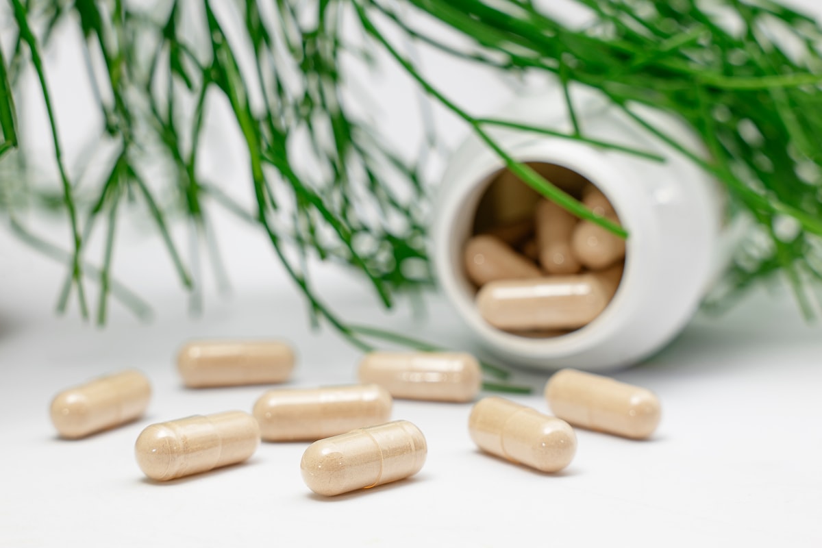 Natural wellness ingredients display